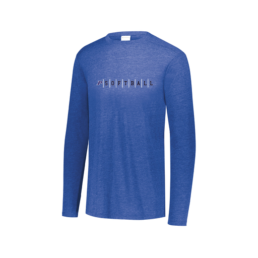 [FTLCUBRY-AXS-LOGO3] Decker Men's Tri-Blend T-Shirt - Long Sleeve (Adult XS, Royal, Logo 3)