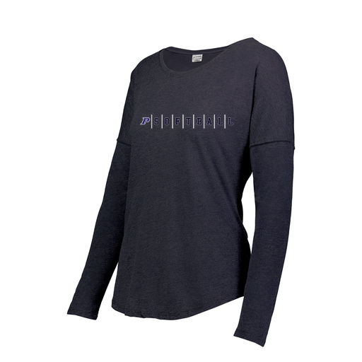 [FTLCUBNV-FAXS-LOGO3] Decker Women's Tri-Blend T-Shirt - Long Sleeve (Female Adult XS, Navy, Logo 3)